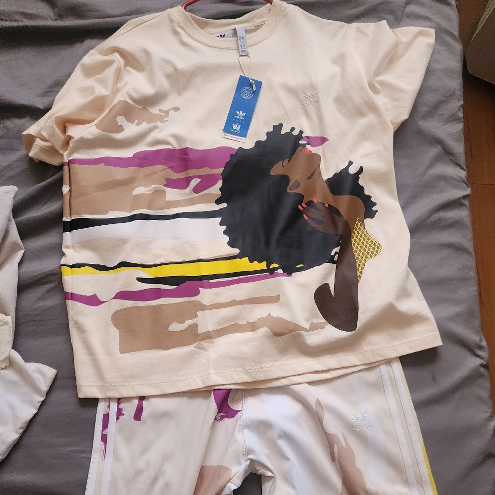 THEBE MAGUGU Adidas shirt and leggings